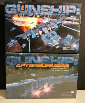 Gunship First Strike (Opened) And Afterburners Racing Expansion  Game (Sealed)