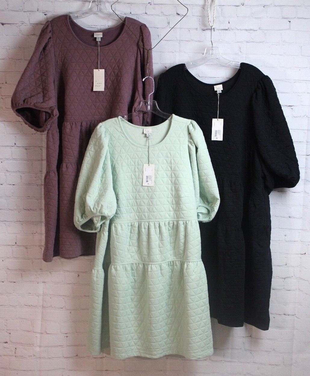 NWT ~ A New Day Quilted Balloon Sleeve Dress ~ Multiple