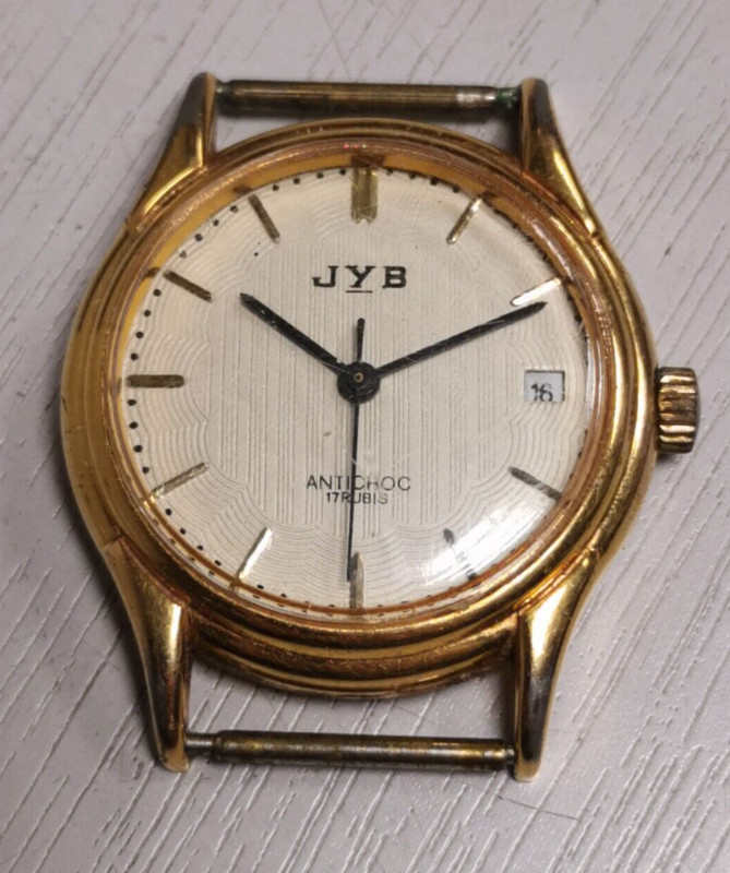 Montre MÃ©Canique Homme Jyb Antichoc Antimagnetic 17 Rubis Date . Vintage Watch