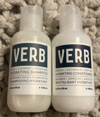 Verb Hydrating Shampoo & Conditioner Travel Size 2.3oz New & Authentic