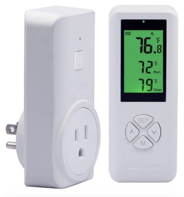 15A Wireless Temperature Controller, Digital Plug-In Thermostat Outlet with Remo