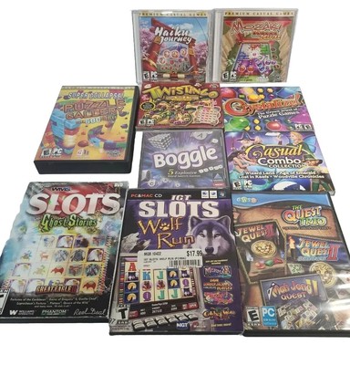 Lot of PC games!!  (10) Slots Puzzle Gallery Boggle Haiku Journey Crystalize