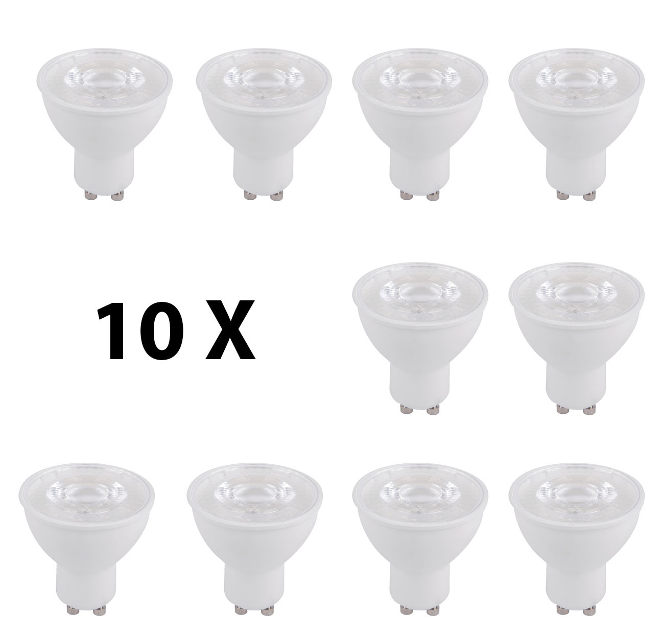 10 x 5W GU10 LED Flicker Free Spotlight Bulbs Warm White Cool White inc