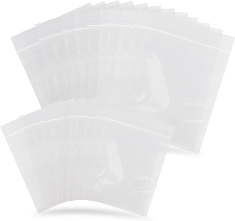 200 Pieces Small Clear Ziplock Bags Resealable Zipper Poly Bags Ziplock Storage
