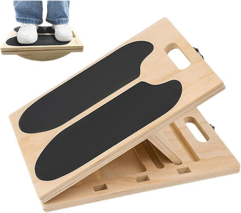 Wooden Slant Board for Calf Stretching, 400 Lbs Capacity Anti-Slip Incline Balan