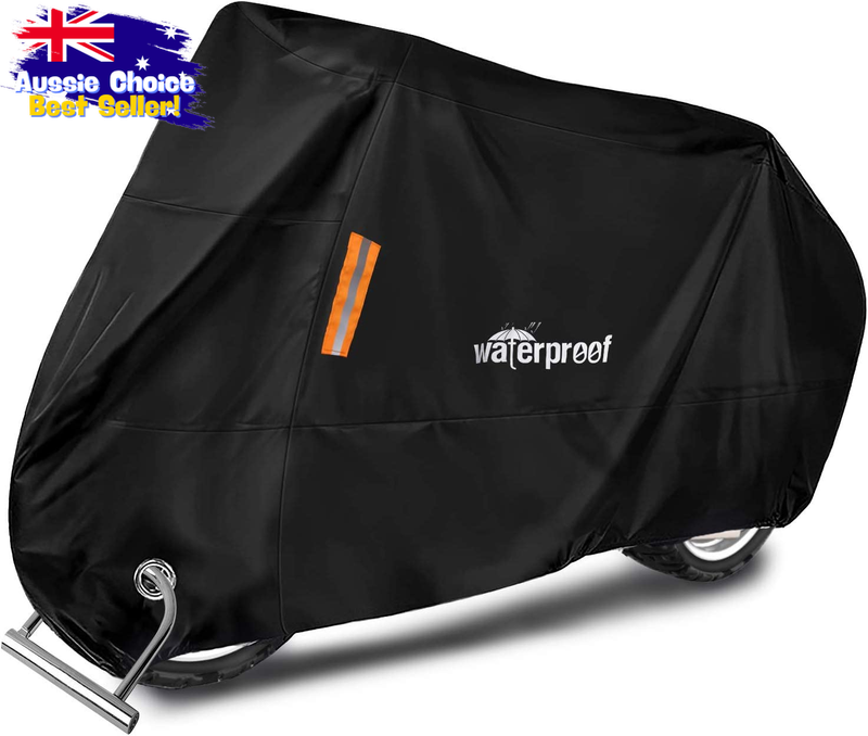 Waterproof Motorcycle Cover, Tear Resistant, Fits Honda, Yamaha, Harley, Suzuki