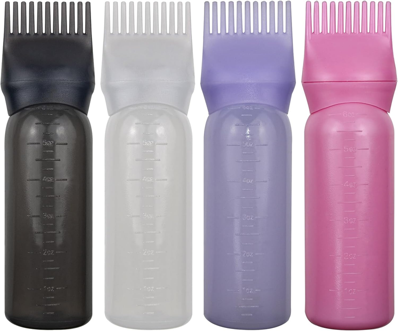 4 Pack Root Comb Applicator Bottle, Hair Oil Applicator, Oil Comb Applicator Bot