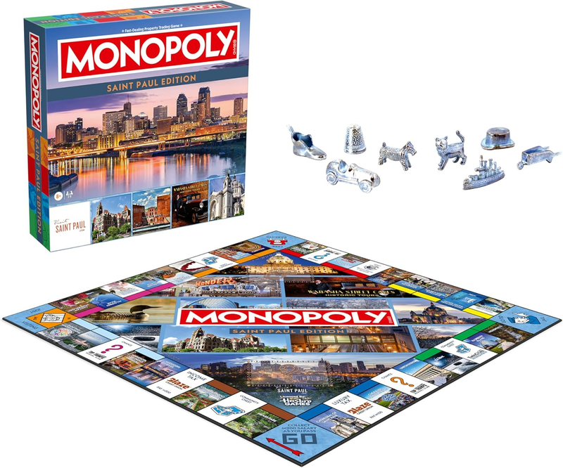 Monopoly Board Game – Saint Paul, MN Edition: 2-6 Players Family Board Games for Kids and Adults, Board Games for Kids 8 and Up, Great for Game Night