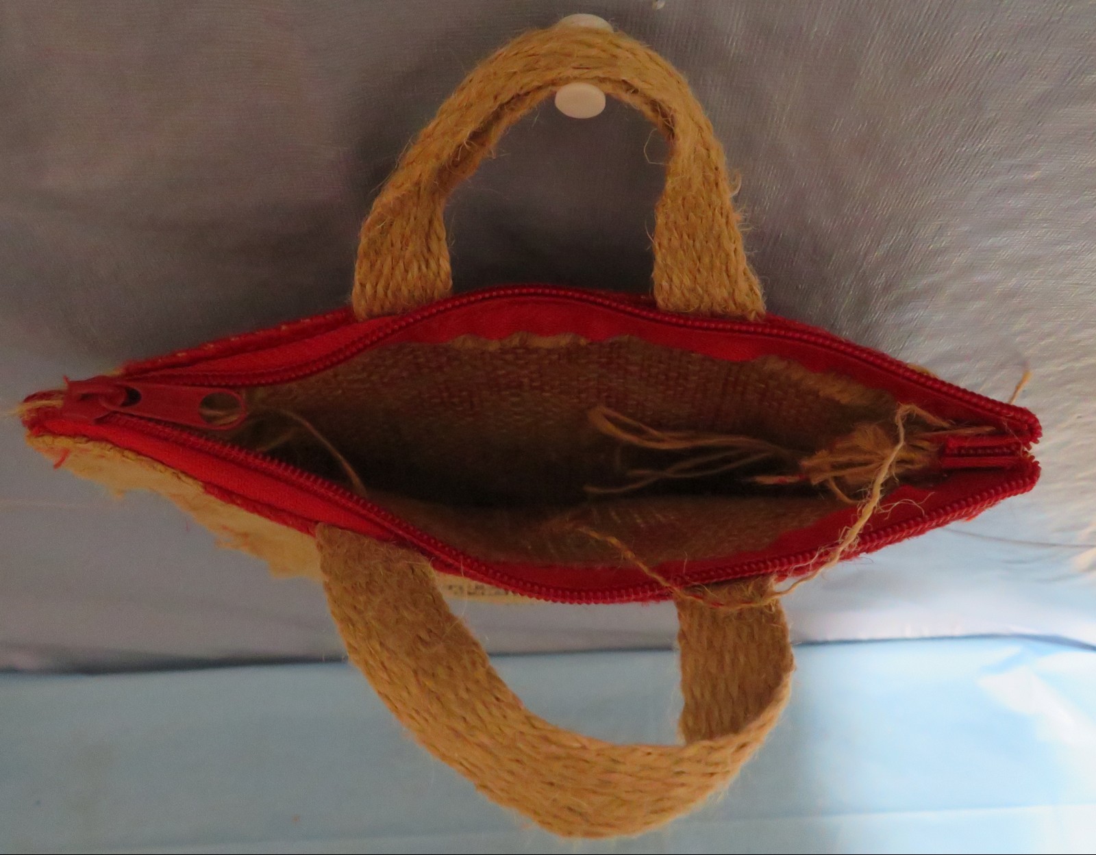 ROYAL BASMATIC RICE BURLAP SACK WITH HANDLES AND TOP ZIPPER BAG CHILDS