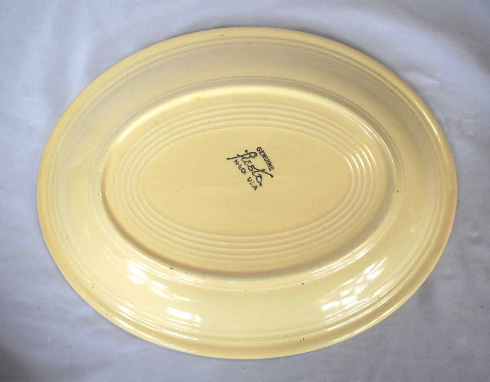 Vintage HOMER LAUGHLIN FIESTA Original Ivory Cream Oval Serving 12.5