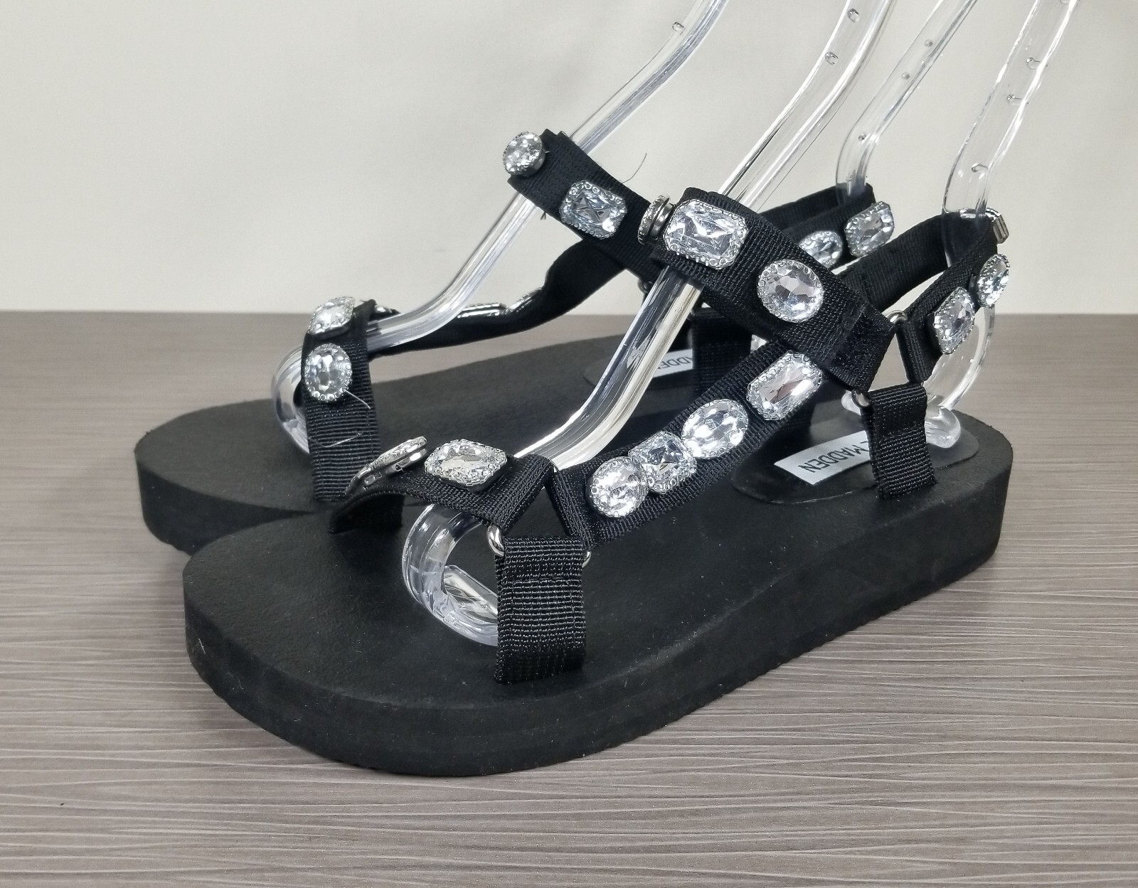 Steve Madden Raven Sandal, Black, Womens Size 7 M