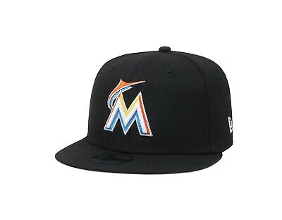 New Era 9Fifty Kid's Cap MLB Miami Marlins Boy's Basic Black Snapback Youth Hat