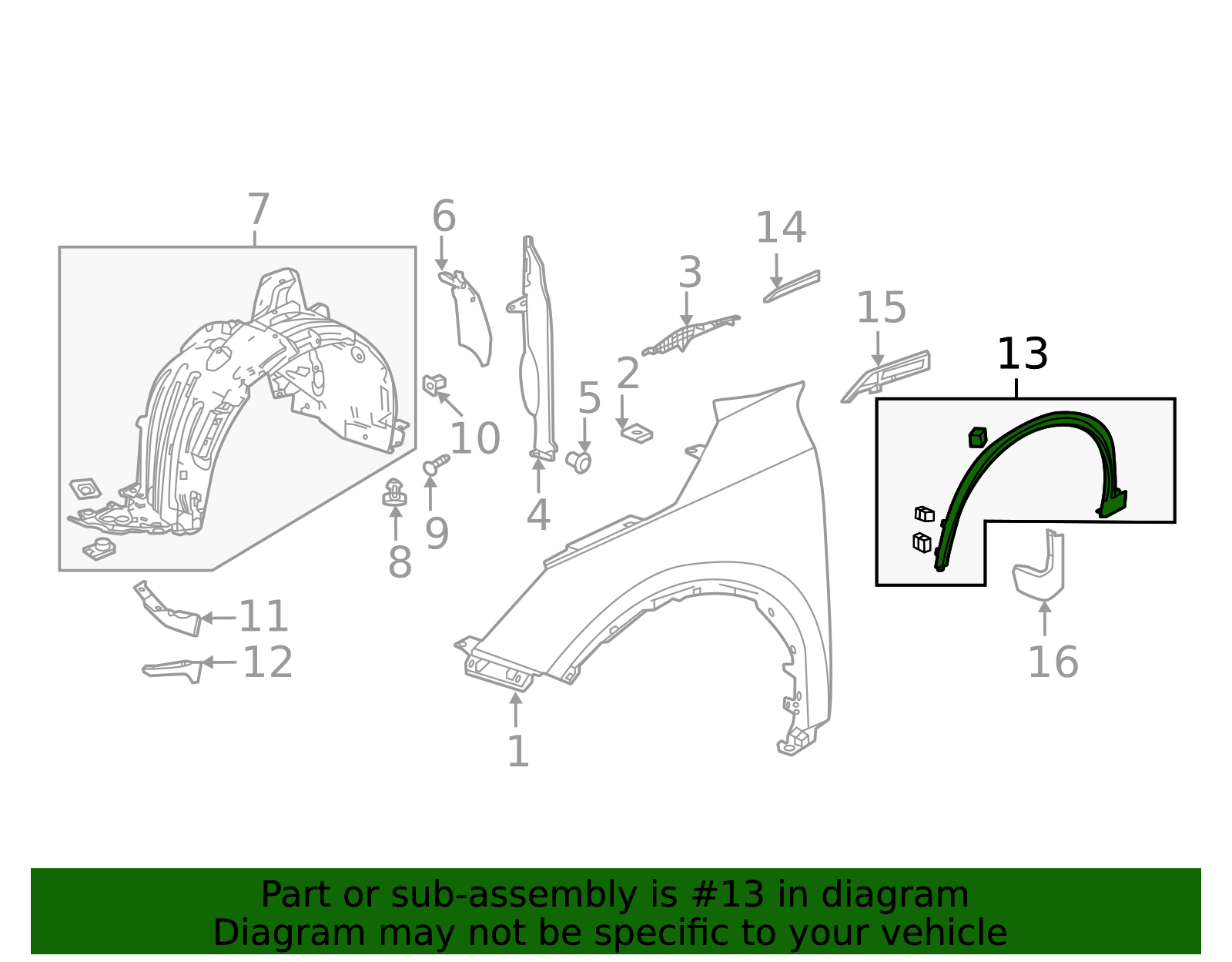 2022-2025 Acura MDX Genuine Left Front Wheel Opening Molding Protector OEM
