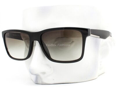 Prada Sunglasses SPR 19S 1AB-0A7 Polished Black Light Gray Gradient Lens w/case
