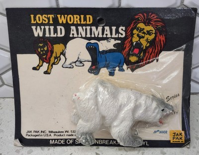Lost World Wild Animals Polar Bear Jak Pak Vintage Made in Hong Kong New on Card
