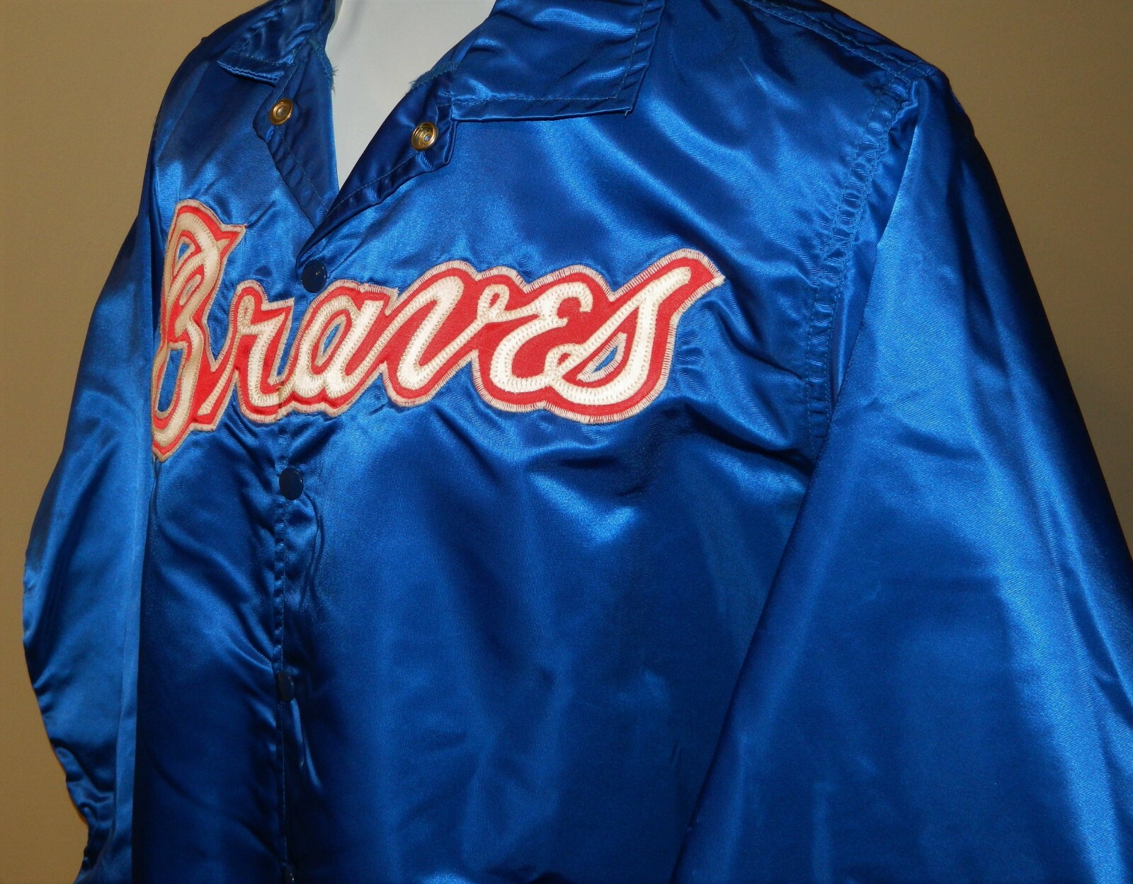 Vintage Game Worn Atlanta Braves Satin Windbreaker Jacket - Wilson Size 46