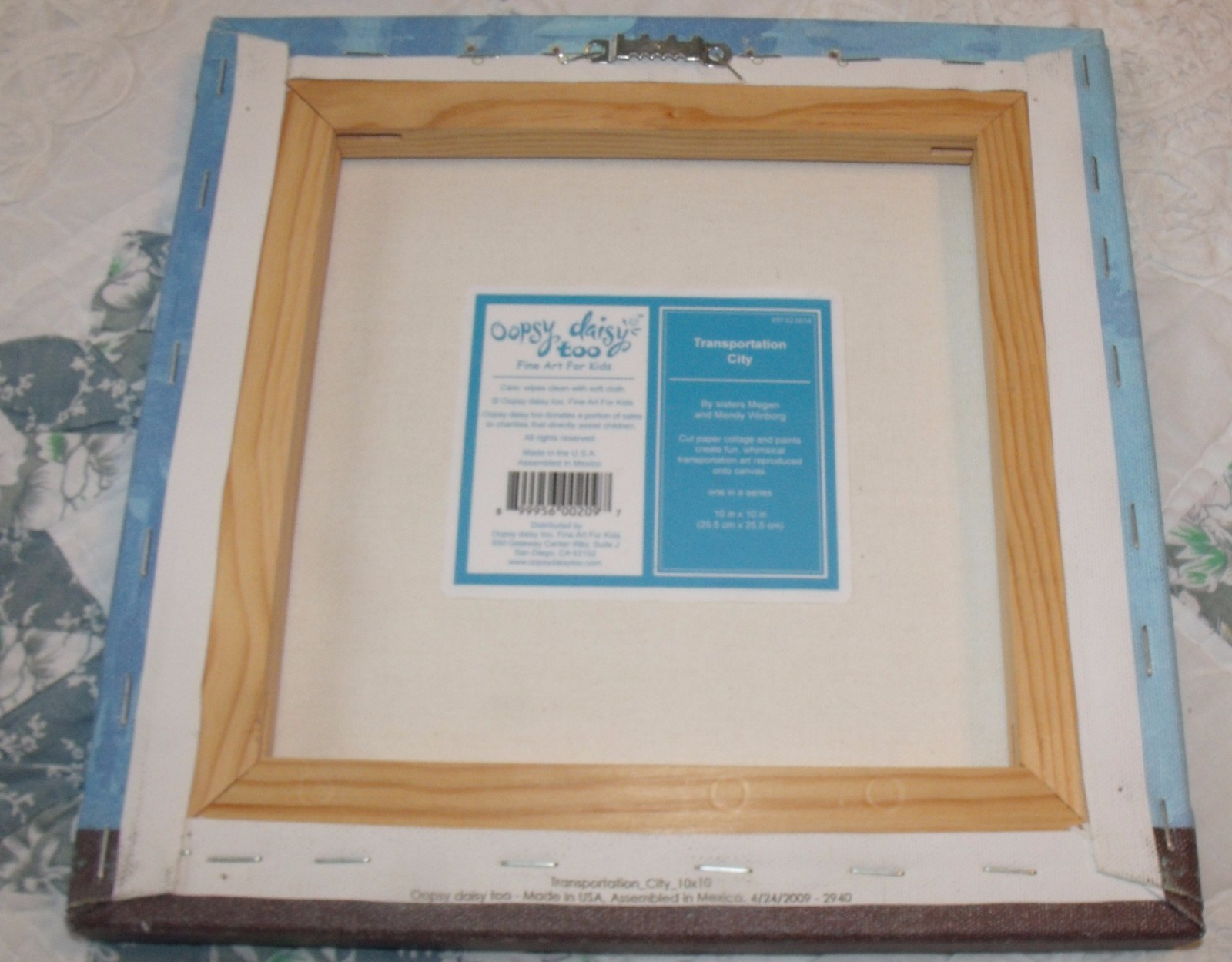 oopsy daisy too transportation city canvas wall hanging nwt