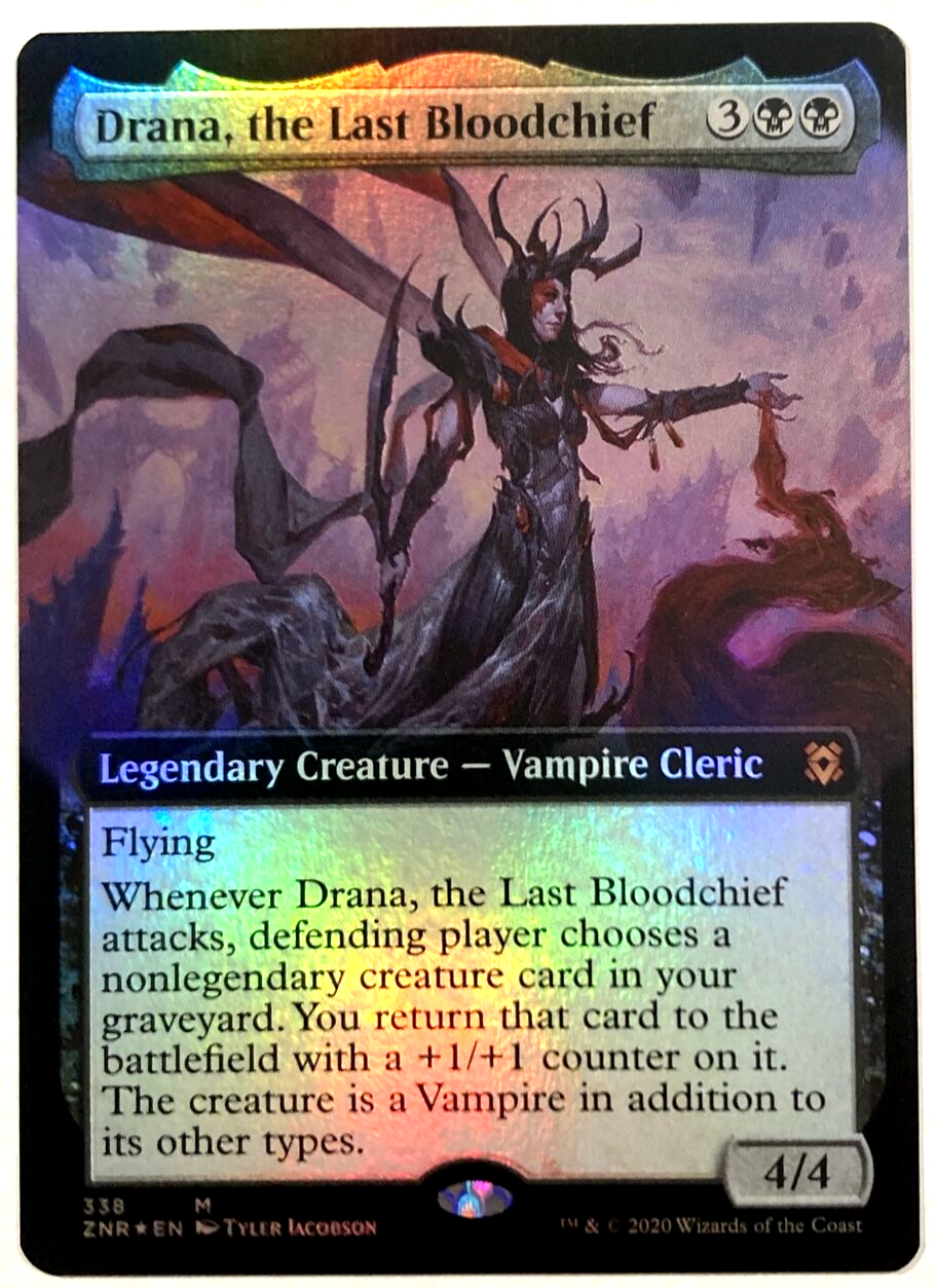 MTG Drana, the Last Bloodchief EXTENDED ART FOIL Zendikar