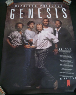 Genesis Michelob On Tour Poster  1987 Phil Collins  Mike Rutherford Tony Banks