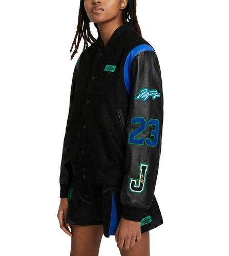 新品 Air Jordan Varsity Jacket 'Green'Lサイズ Nike Air Jordan Jacket - Green/Red/Black Size Medium