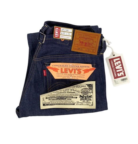 

НОВЫЕ мужские термоусадочные джинсы Levis LVC 1937 501 с кромкой, подходящие к темно-синим, 32x32, Синий, Levi's 501 Shrink-To-Fit