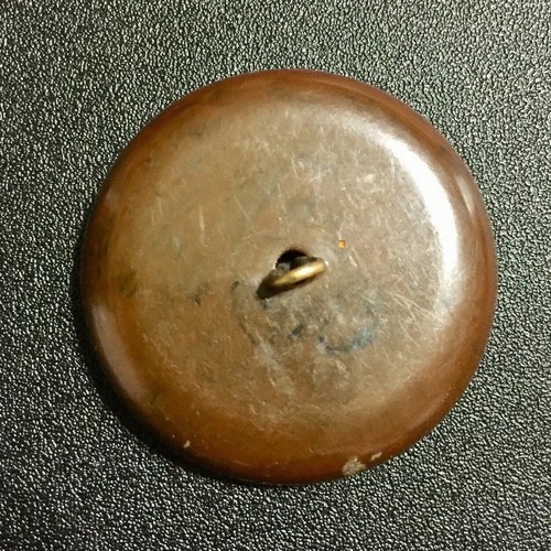 Victorian Antique Bakelite and Brass 3-Leaf Medallion Center Button
