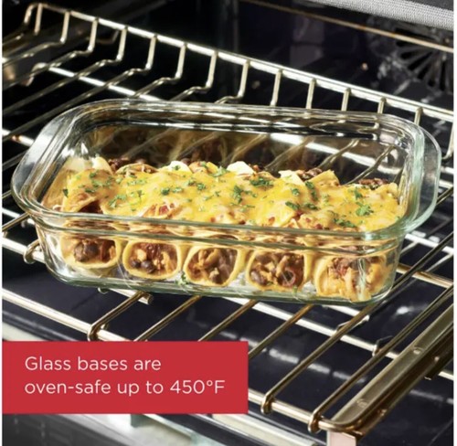 Rubbermaid Brilliance Glass Food Storage Containers, Leak Proof, 3 Pack, 4.7-Cup