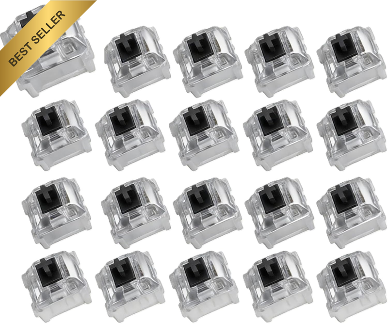 Mechanical Keyboard Switches 20-Pack - Silent Clicky 3-Pin Switches, Dustproof &