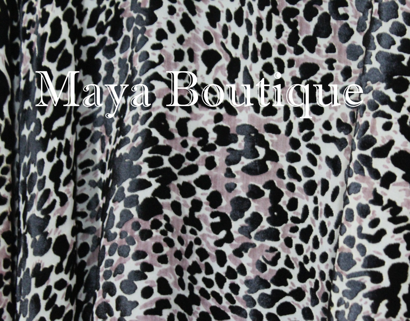 Pre-owned Maya Matazaro Layered Poncho Top Animal Print Burnout Velvet & Chiffon Usa Made In Multicolor