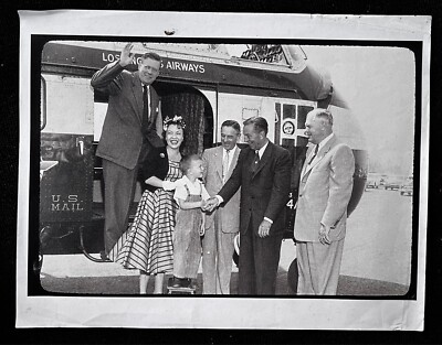 DISNEYLAND Walt DISNEY & DEATH HELICOPTER LOS ANGELES AIRWAYS US Mail PHOTOCOPY