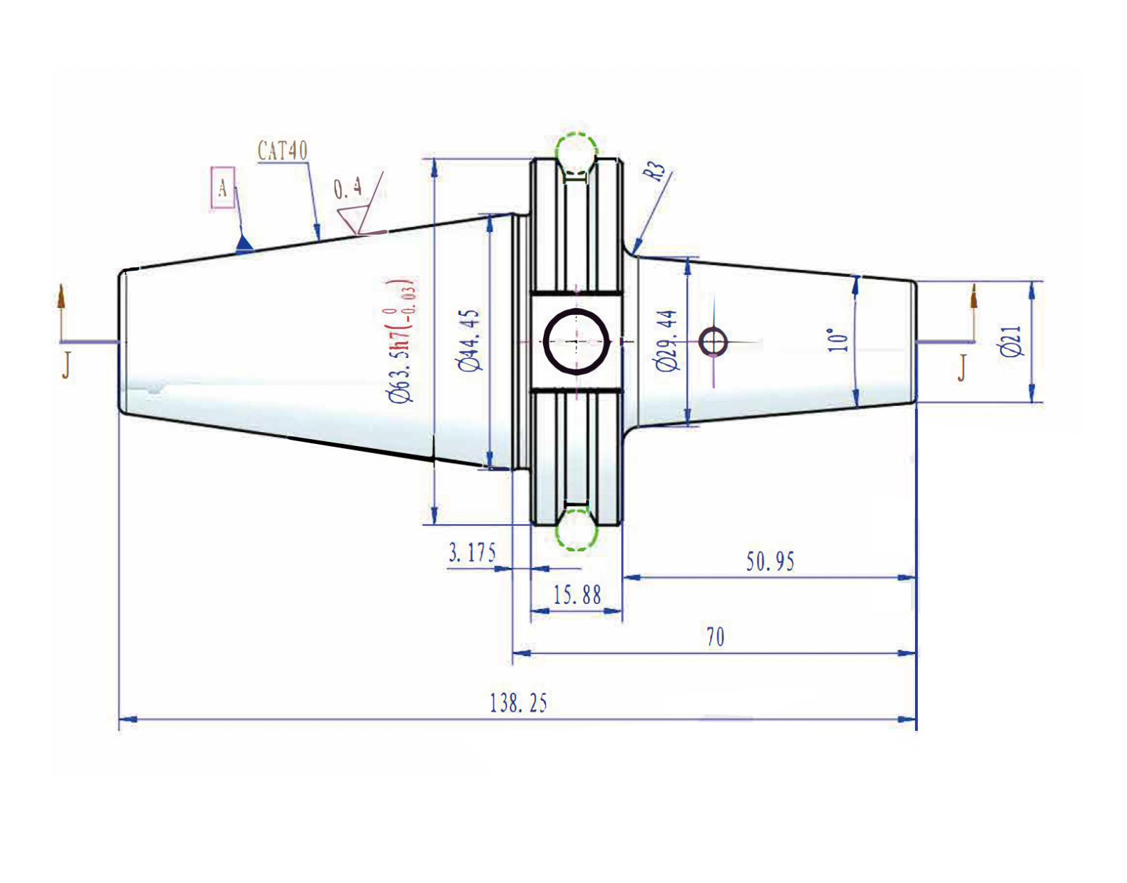 1PCS COOLANT CAT40 6MM X L 80MM SHRINK FIT TOOL HOLDER BALANCE G2.5 25000RPM USA