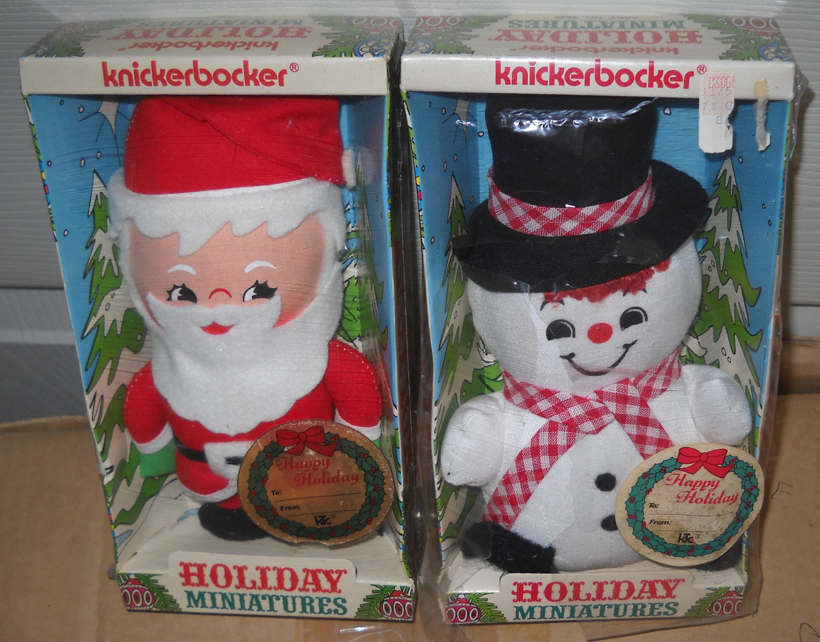9318 NIB Vintage Knickerbocker Santa & Snowman Holiday