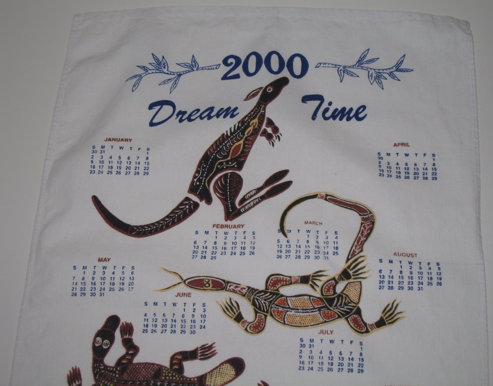 Australian Animals Tea Towel Aboriginal Kangaro Eugene Goolagong Wiradjuri Tribe