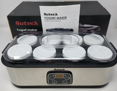 Suteck Yogurt Maker SNJ 159B Automatic Digital Machine with 8 Glass Jars