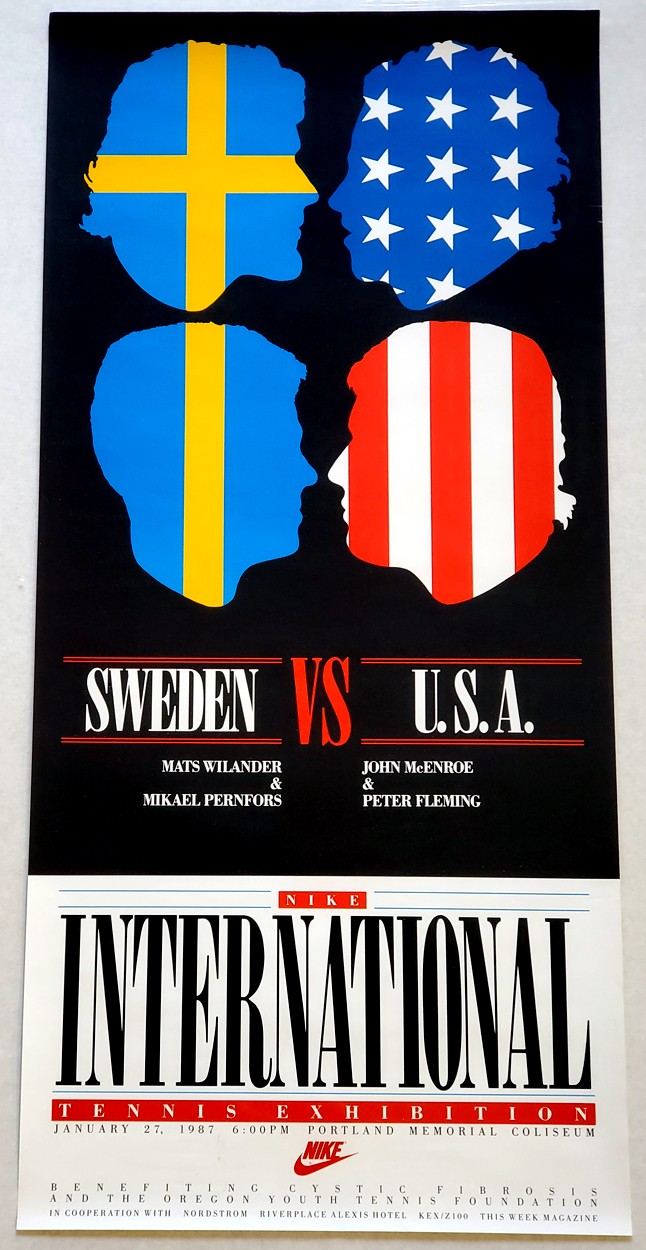 NIKE TENNIS 1987 International Exhibition Sweden vs USA Vintage