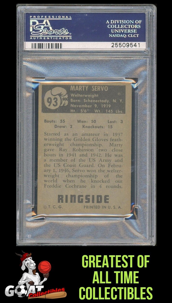 1951 TOPPS RINGSIDE #93 MARTY SERVO PSA 7 * Investment Grade * Eye Appeal