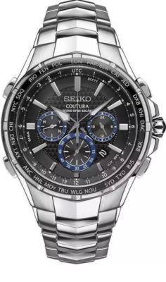 ざわ Seiko Men's Coutura Radio Sync Solar Chronograph Stainless
