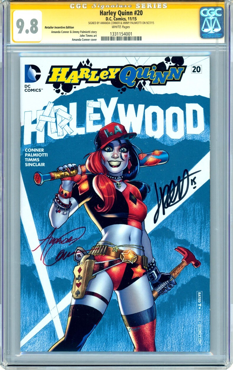 CGC SS 9.8 Harley Quinn #20 RRP Variant Edt Signed Amanda