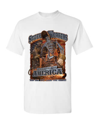 Steel Workers Backbone of America T-Shirt Welding Iron Metal Mens Tee Shirt