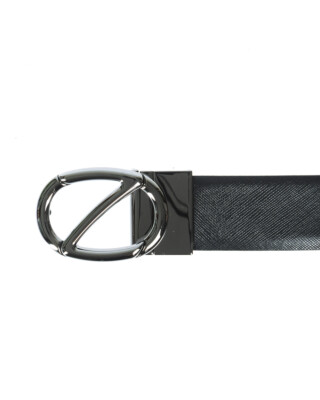 Pre-owned Zegna Belt Double Face Leather Italy Man Black Bsafx1994c Nbu Sz.110 Make Offer