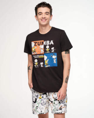 Zumba X Peanuts Crew Neck Tee - Bold Black Z3T000246 | eBay