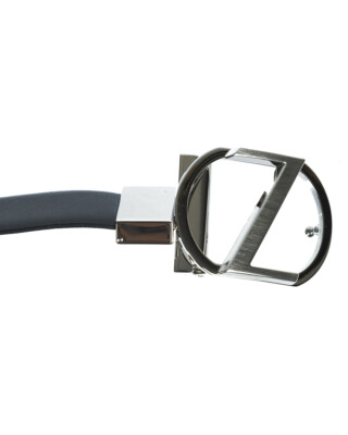 Pre-owned Zegna Belt Double Face Leather Italy Man Black Bsafm2965a Nen Sz.115 Make Offer