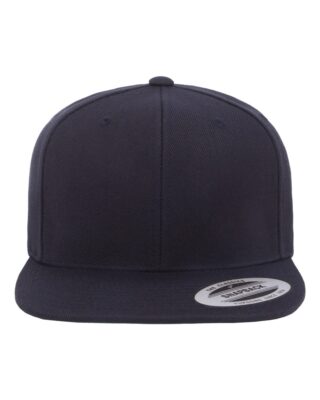 Yupoong Snapback Cap Flat Bill Hat Black, Dark Navy 6089 Free USPS Shipping