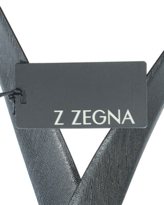 Pre-owned Zegna Belt Double Face Leather Italy Man Black Bsafx1994c Nbu Sz.110 Make Offer