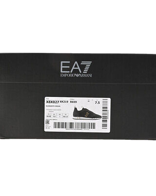 Pre-owned Ea7 Shoes Sneaker Emporio Armani  Man Sz. Us 5 X8x027xk219 R659 Black