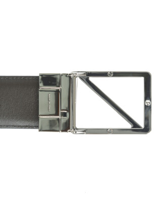 Pre-owned Zegna Belt Double Face Leather Italy Man Black Brdcx2505d Ntm Sz.110 Make Offer