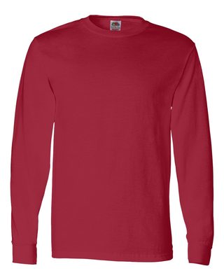NEW Fruit Of The Loom Tee Heavy Cotton Men's S-3XL Long Sleeve T-Shirts WD930