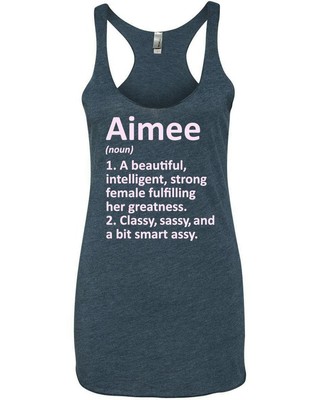 AIMEE Definition Personalized Name Funny Christmas Birthday Gift Racer Tank Top