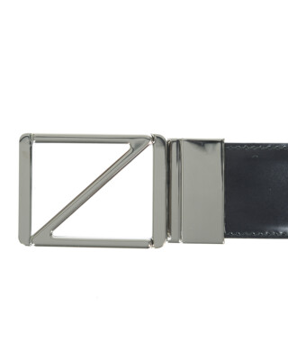 Pre-owned Zegna Belt Double Face Leather Italy Man Black Brdcx2505d Ntm Sz.110 Make Offer