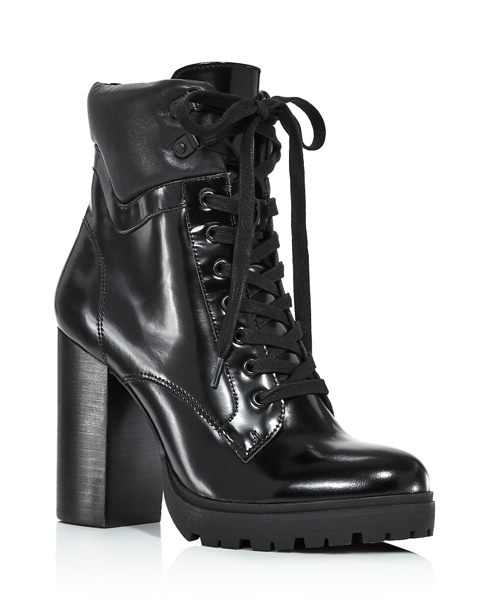 Aqua 258467 Womens Laker Stacked Heel Hiker Bootie Black Size 5.5 Medium